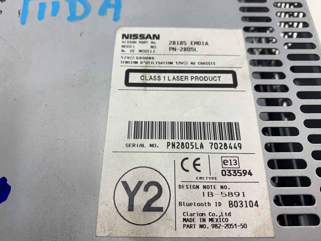 фото №7, Nissan tiida радио радиопроигрыватель cd bluetooth 28185em01a