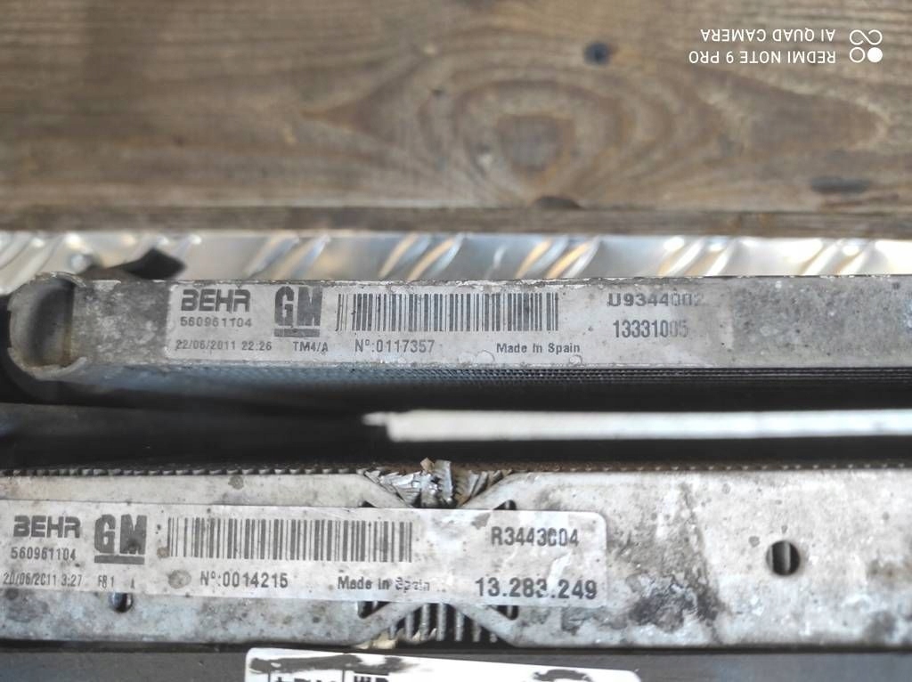 фото №14, Opel meriva b 1.7 радиатор радиатор вентилятор 13330998 13331005 13289249