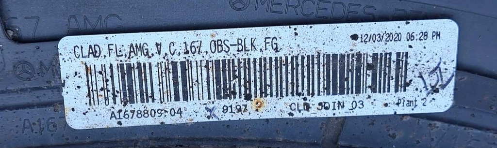 фото №7, Mercedes w167 amg молдинг крыла левый перед a1678809704