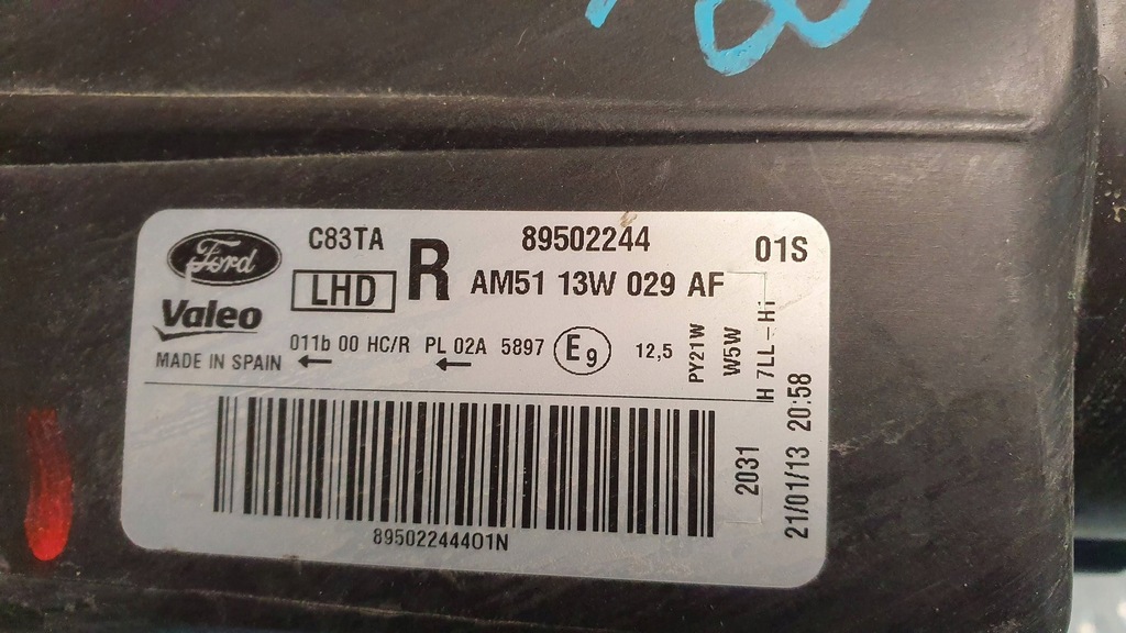 фото №11, Лампа перед правая ford c-max mk2 am5113w029af 10-