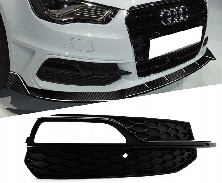 фото №12, Решітка решітка радіатора pod протитуманна фара audi a3 8v s3 13-17 p+l plaster стільники чорний