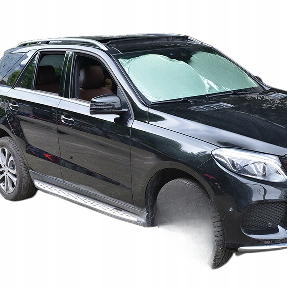 Серебристая накладка солнцезащитная на передняя стекло автомобиля uv Киев