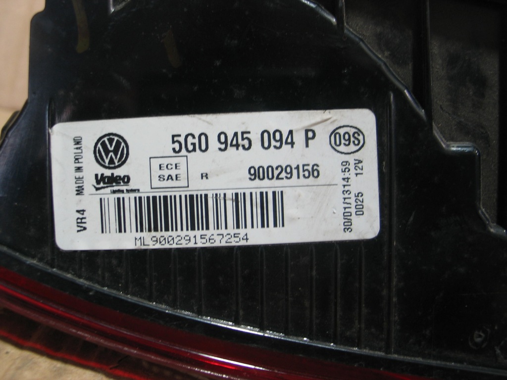фото №10, Лампа задняя задняя w крышка vw golf 7 vii 5g0945094p