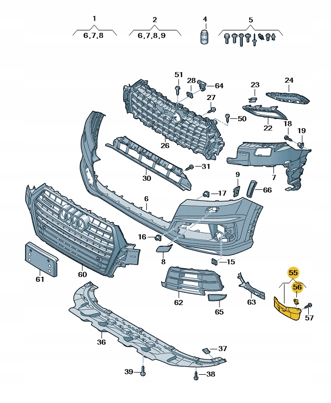 фото №1, Nowe оригінальні audi оригінальний номер спойлер 4m0807547e