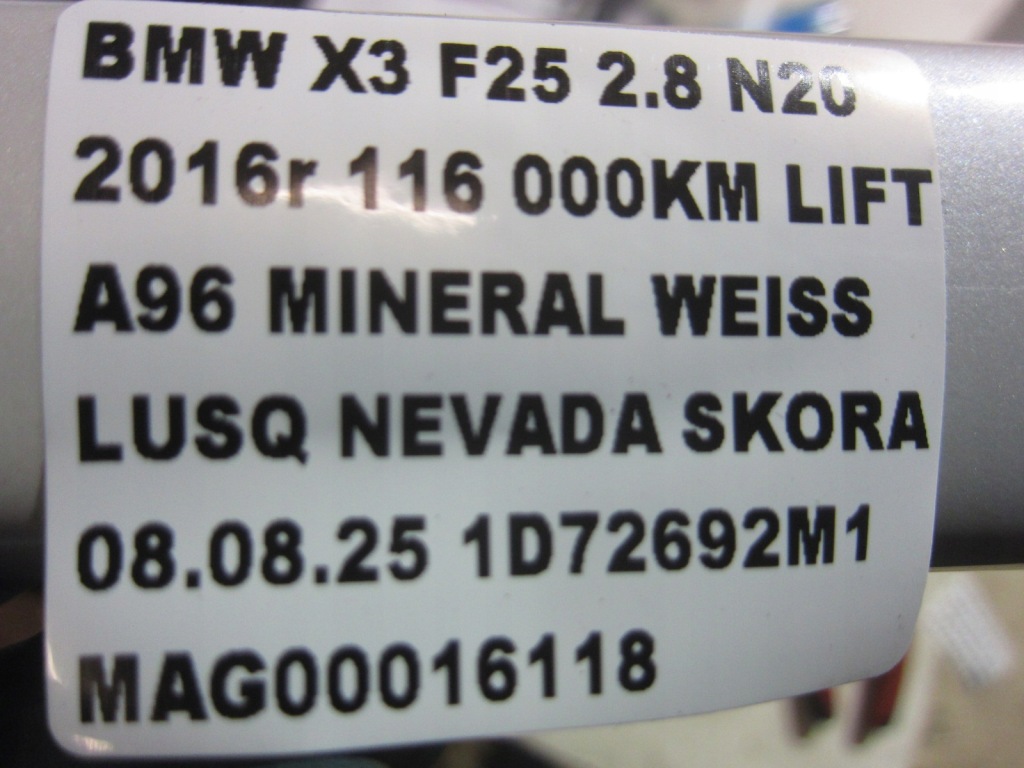 Bmw x3 f25 x4 f26 ручка ліва передня keyless a96 mineral weiss 7272973 Оригінал