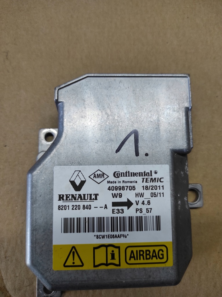 фото №4, Модуль датчик air bag renault wind 8201220840