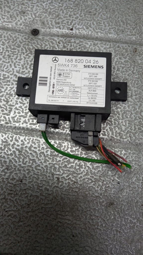 фото №1, Модуль иммобилайзер mercedes a w 168 99r 1688200426