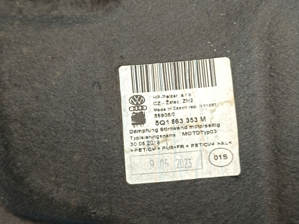 фото №8, Skoda karoq lift 1.5 tsi 2023 r шумоизоляция стены перегородки 5q1863353m