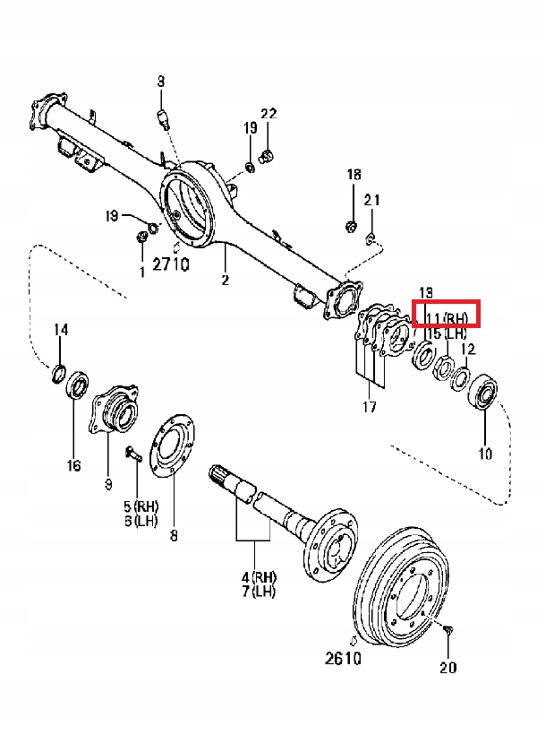 фото №1, Гайка ступиця колеса права kia ceres 0060326152c