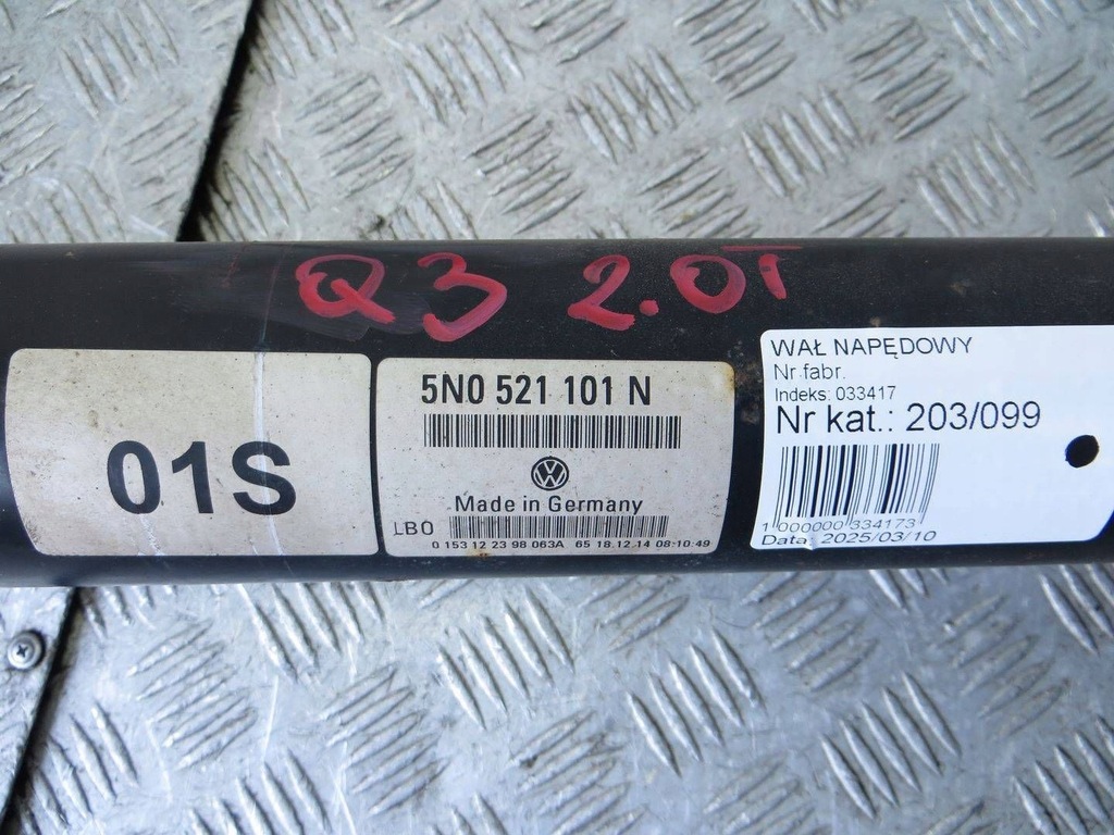 фото №8, Audi q3 8u 2.0t wał привідний 5n0521101n 11-