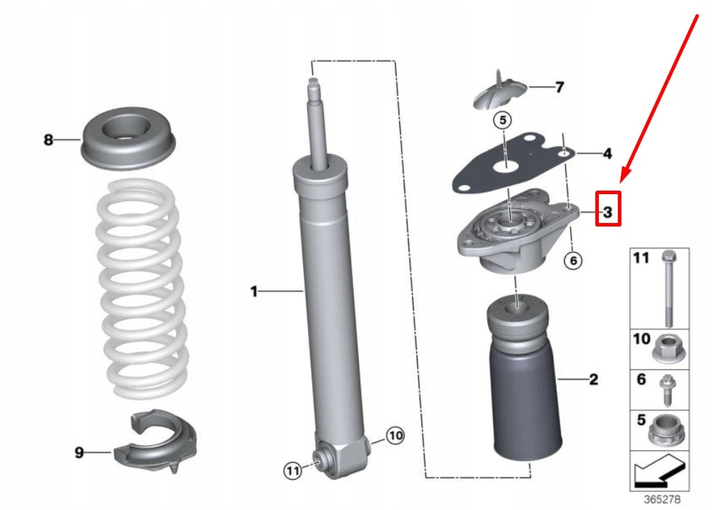 Bmw 3 f80 напрямна амортизатора заднього 2284703 33502284703 oem Київ