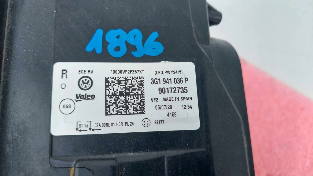 фото №9, Volkswagen passat b8 lift лампа права перед передня full led 1896