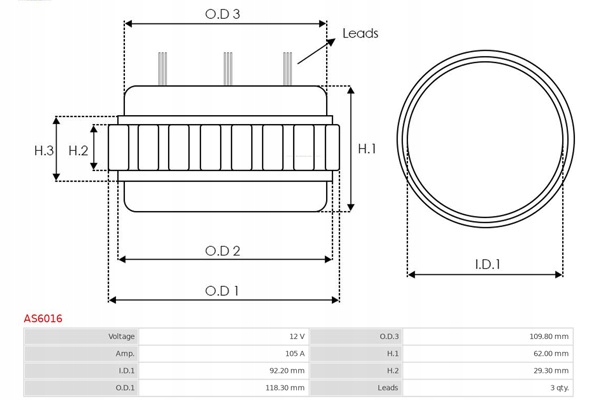 фото №3, Stator, генератор as-pl as6016