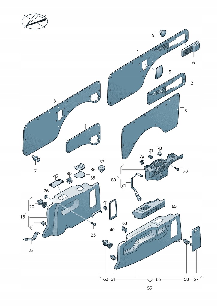 фото №11, Захист бічна стіни антрацит vw caddy iii caddy iv оригінальний номер 2k0867405ac pl5