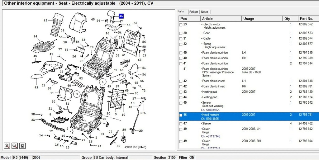 фото №6, Saab 9-3 ver2 2006 сиденья, сиденье