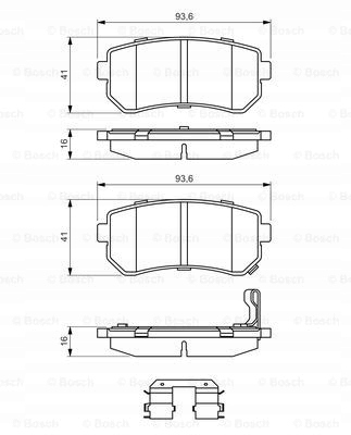 фото №4, Гальмівні диски гальмівні колодки задня bosch kia sportage ii