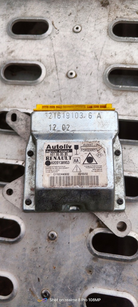 фото №1, Модуль датчик подушка безпеки подушок renault оригінальний номер 8200138953