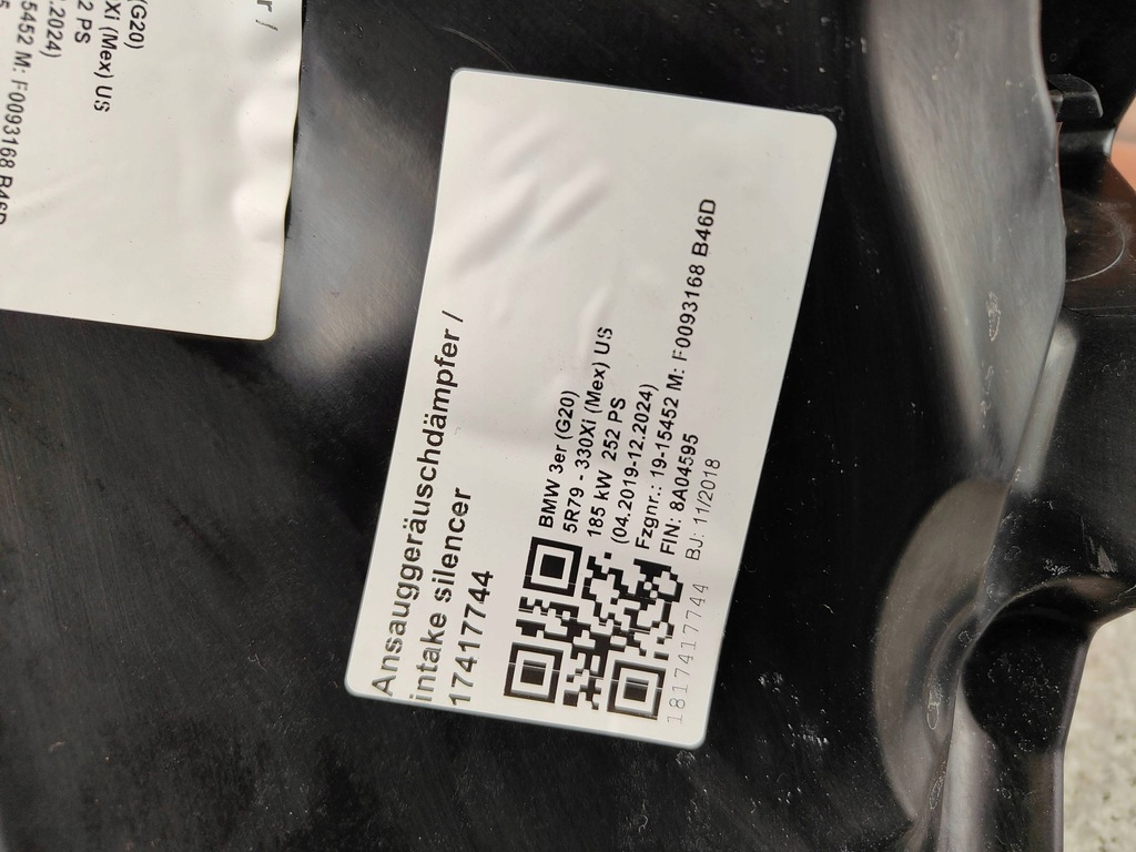 фото №7, Корпус фильтра воздуха bmw 2 g42 3 g20 g21 4 g22 g23 g26 8580424