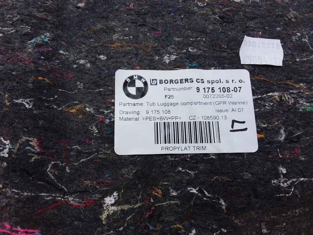 фото №4, Bmw x3 f25 пол бардачок вкладка багажника