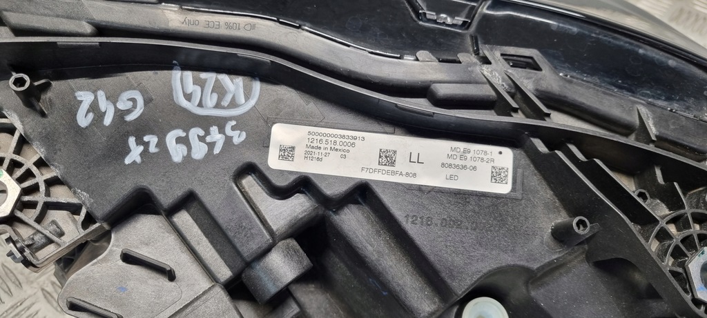 фото №16, Bmw оригинальный номер 8083636 2' g42 лампа правая перед led комплектная km