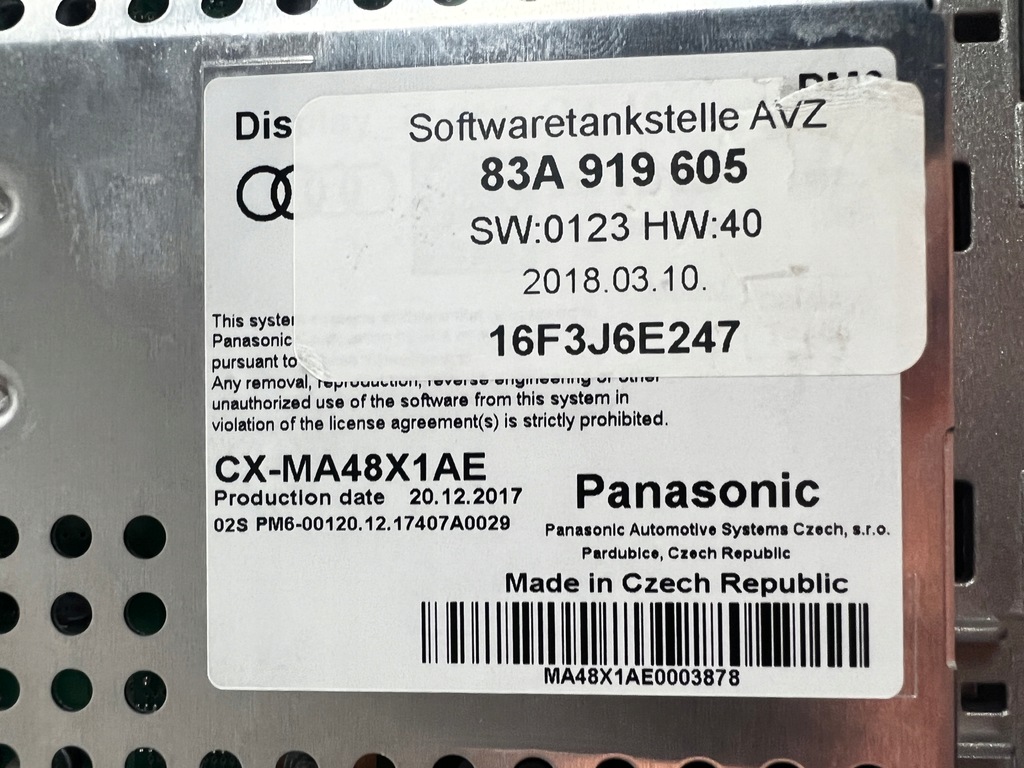 фото №6, Навигация дисплей мультимедиа считыватель mib2 audi q3 83a f3 83a919605