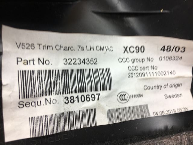 фото №5, Volvo xc90 обшивка багажника левый 32234352