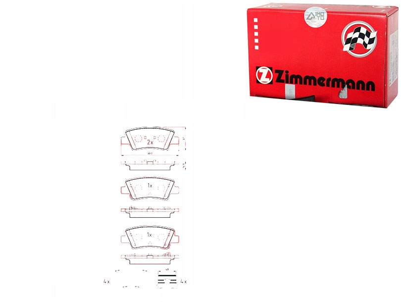 фото №1, Гальмівні колодки гальмівні hyundai i40 11- задня zimmermann
