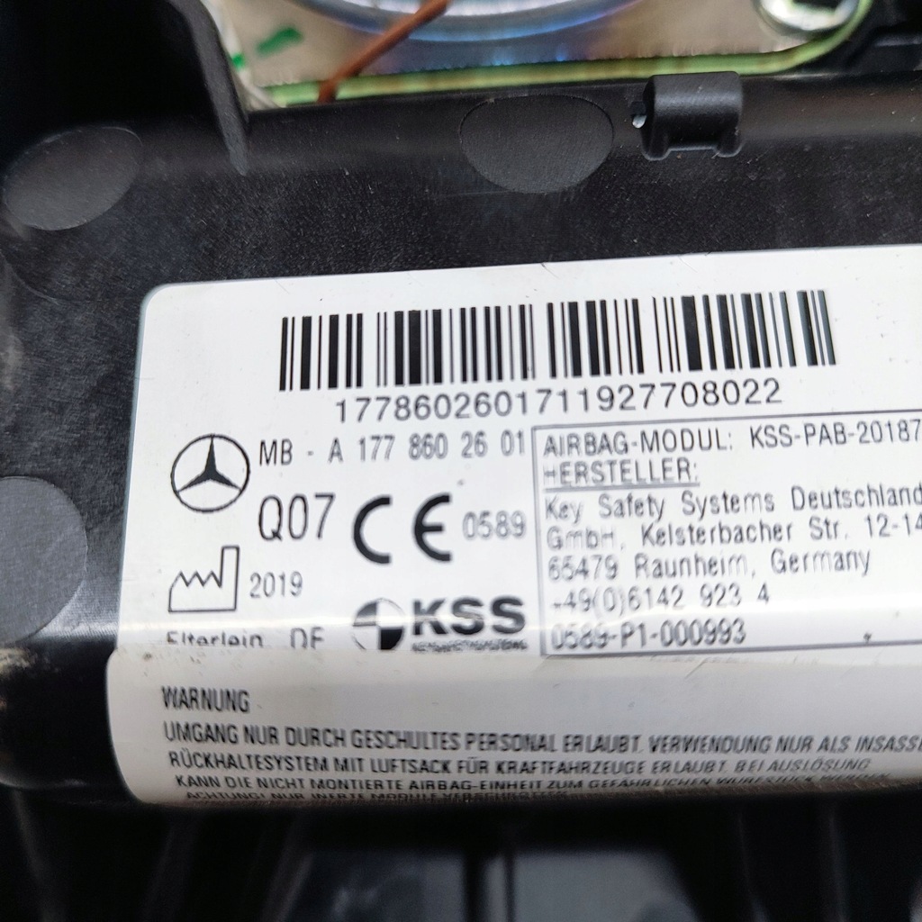 фото №8, Mercedes-benz a w177 2019 подушка воздушная подушка безопасности пассажира