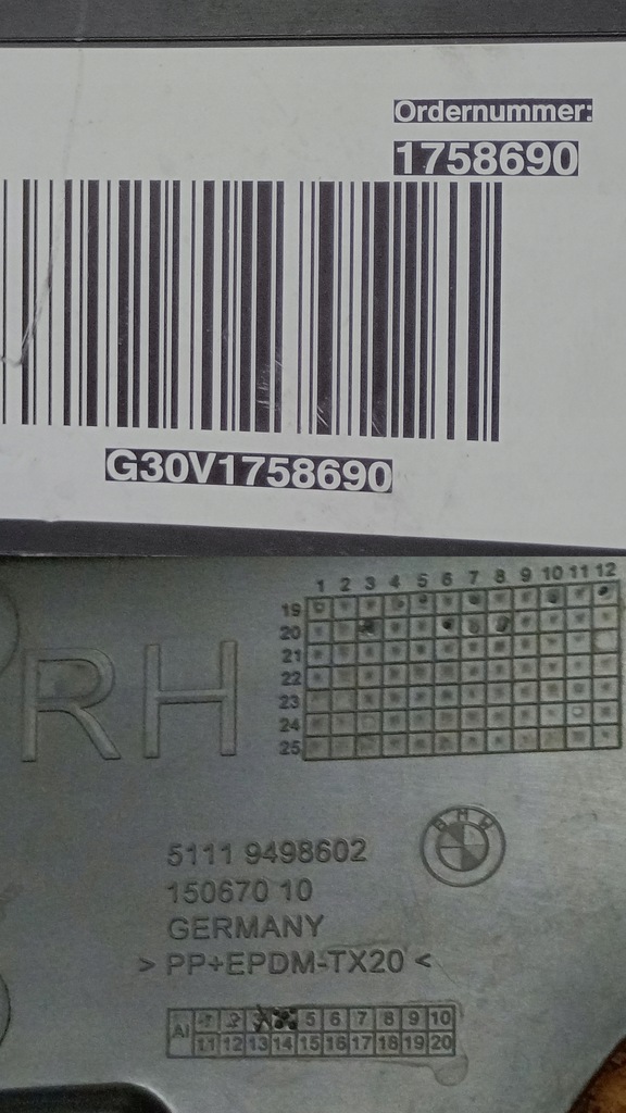 фото №10, Bmw 5 g30 g31 lci напрямна кронштейн протитуманної фари правий перед 51119498602