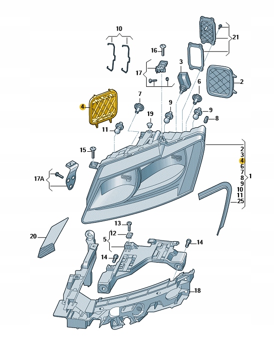 фото №3, Накладка заглушка фара лампы передней audi q5 8r оригинал od aso