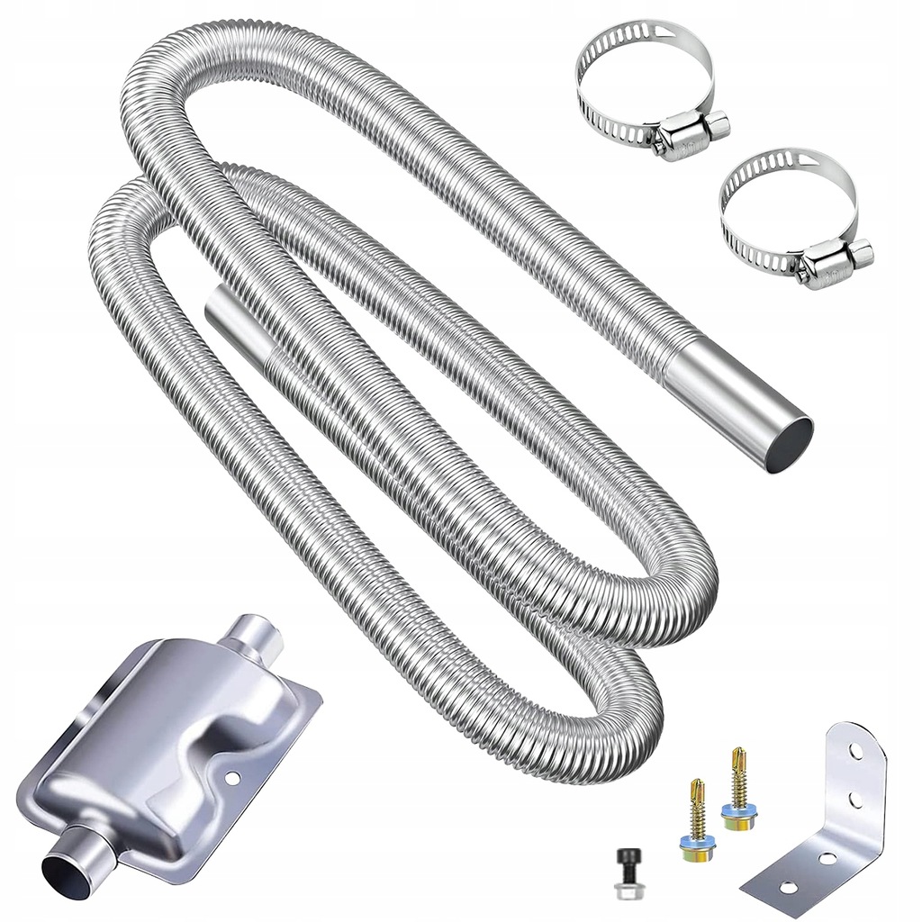 фото №13, Wąż выпускной труба выхлопная выхлопных газов отопления стояночного 3m с глушителем