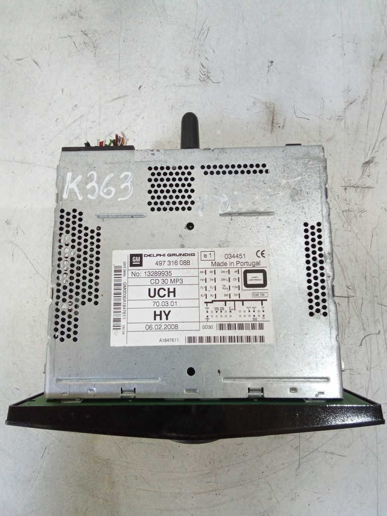 фото №2, K363 радио opel zafira b 13289935