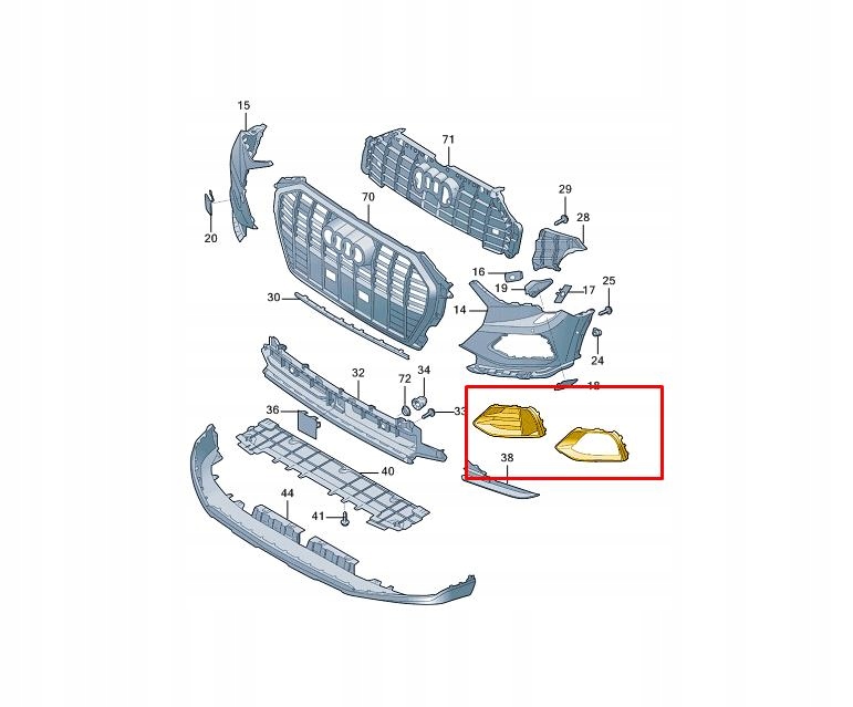 фото №8, Решётка радиатора бампера do audi q3 f3 2018-2020 83g807681 левая чёрный никель