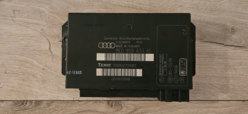 фото №1, Модуль комфорта audi a4 b6 8e0959433as