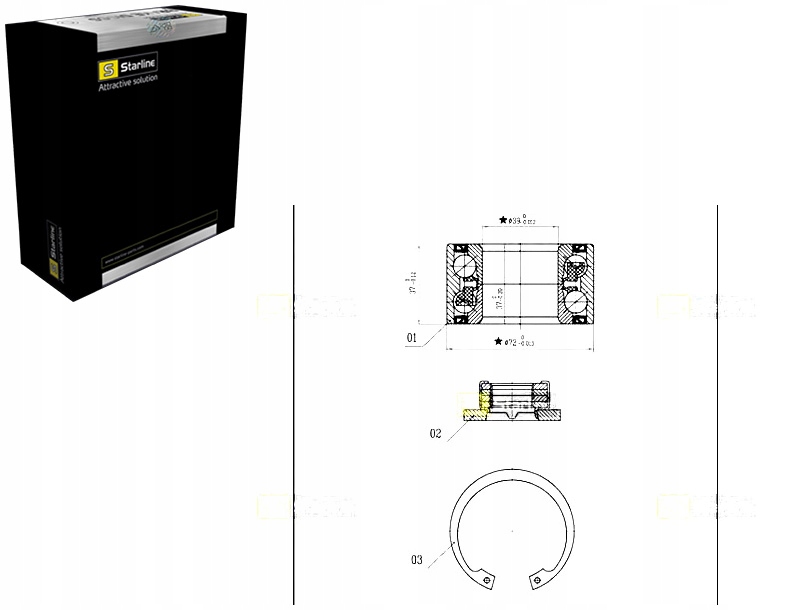 фото №1, Набор подшипник колеса starline 1112547 1201569 bk118
