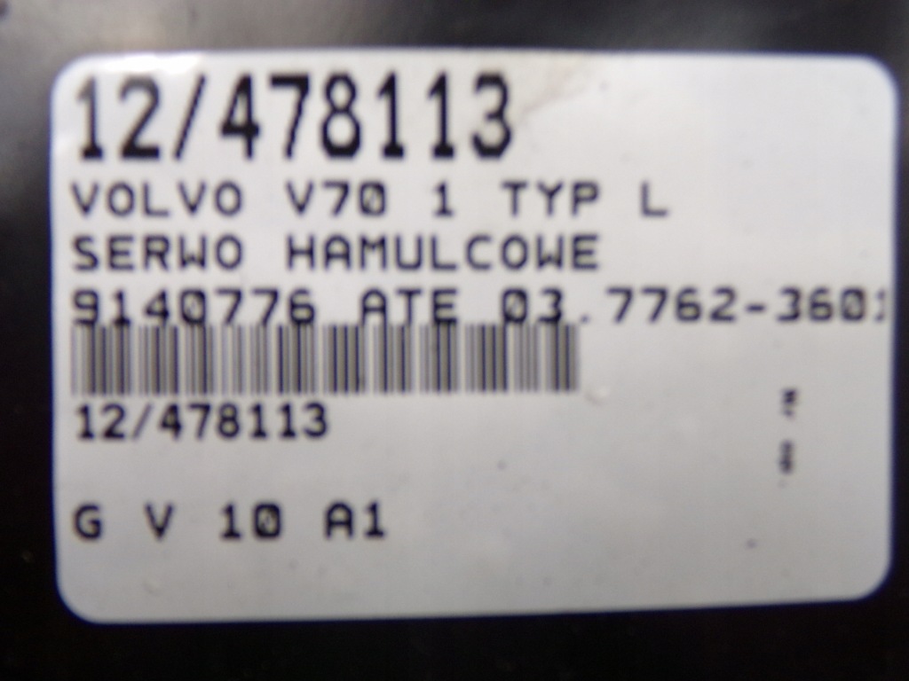 Volvo v70 1 typ l 96-00 усилитель тормозов тормозные 9140776 ate 03,7762-3601,4 с Разборки