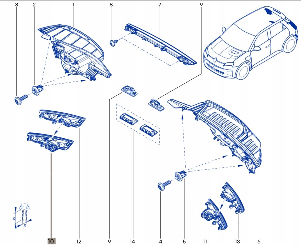 фото №16, Лампа отражатель бампера правый задняя renault v 5 ev e-tech 265407415r