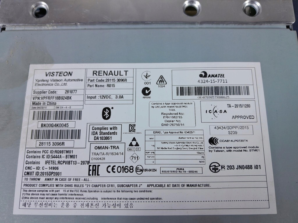 фото №3, Renault megane iv радио 281153096r