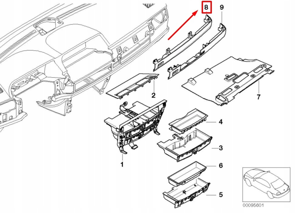 фото №8, Bmw 7 e65, e66, e67 правый приборная панель trim 7142112 51457142112 oem
