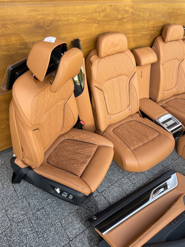 фото №5, Bmw g12 сидіння заднє сидіння оббивка nappa sanddle cognac монітори масаж full