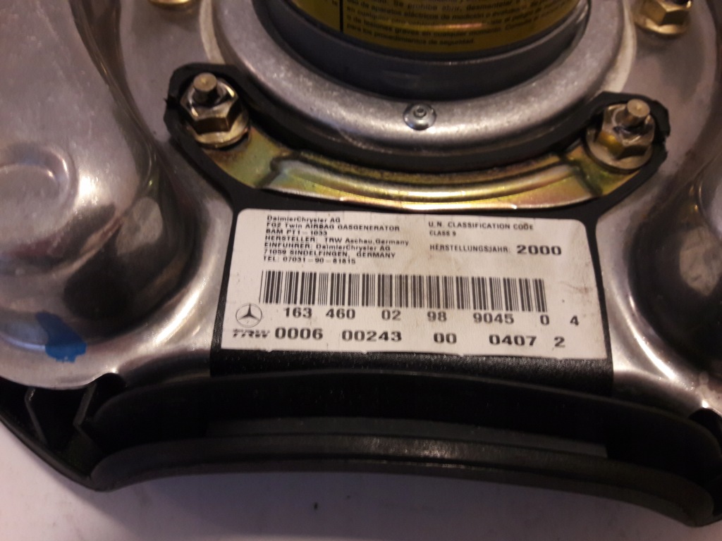 фото №8, Mercedes ml w163 подушка водителя a1634600298