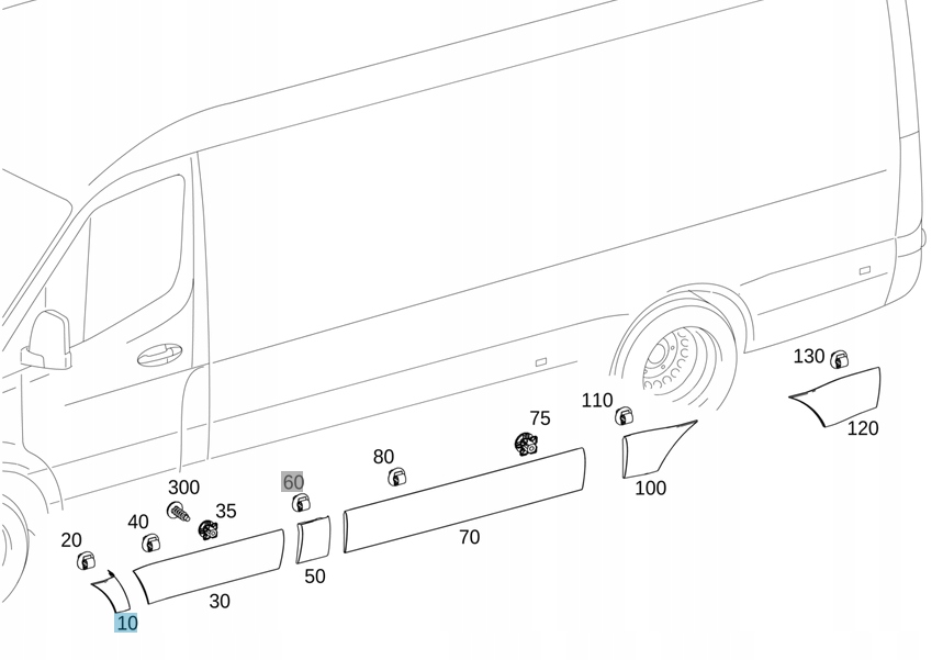 фото №1, Молдинг ozd крыла передний правого - sprinter 907 / 910