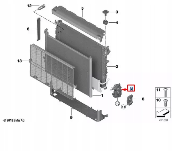 фото №10, Bmw 5 g30 нижний правый кронштейн радиатора 17118632124 8632124 oem