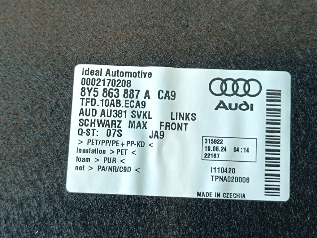 фото №9, Audi a3 8y lift 1.5 tsi 2025 r обшивка обивка багажника левая 8y5863887a