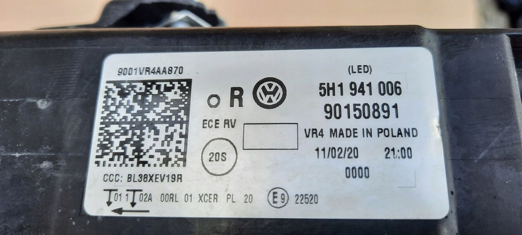 фото №8, Volkswagen оригінальний номер 5h1941006 лампа led