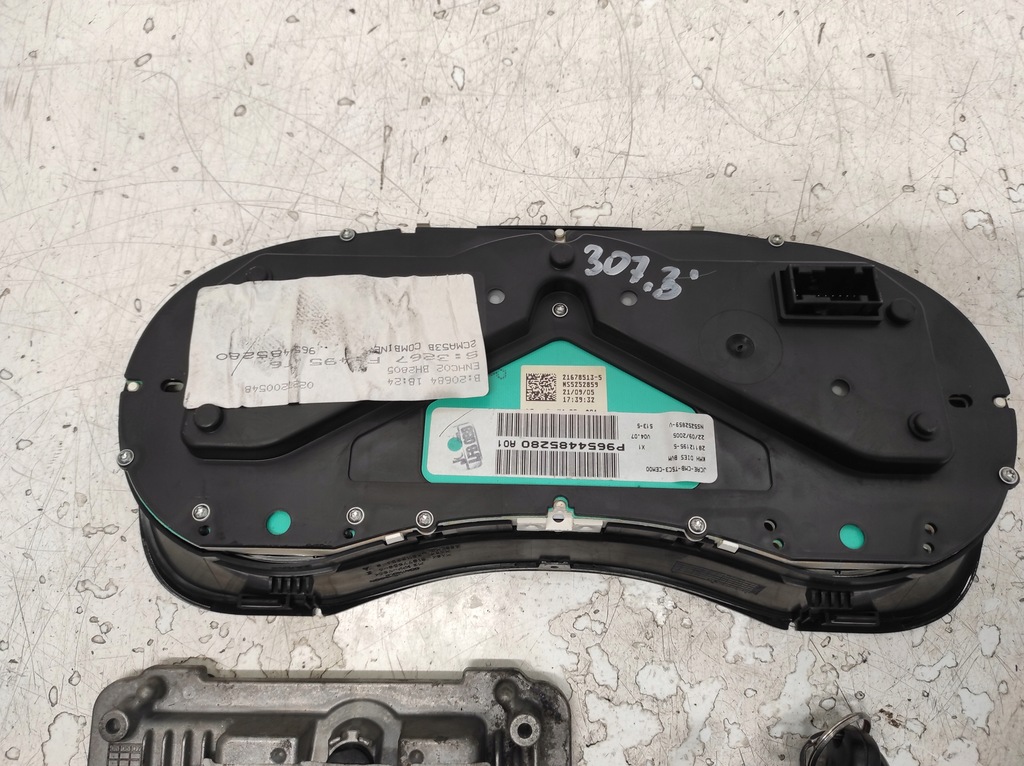 фото №9, Peugeot 307 lift 05- 1.6hdi набор стартовый блок управления 9653958980