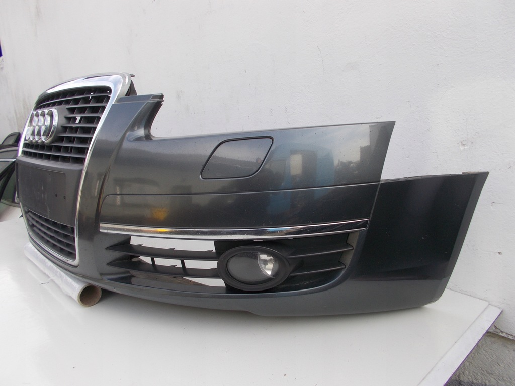 фото №8, Audi a6 c6 4f 2004 - 2008 бампер передній перед решітка радіатора омивачі ксенон lz7s