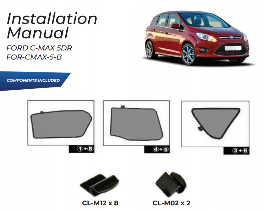 фото №15, Шторки сонячні ford c-max 2010-19 захист шторка сонцезахисні