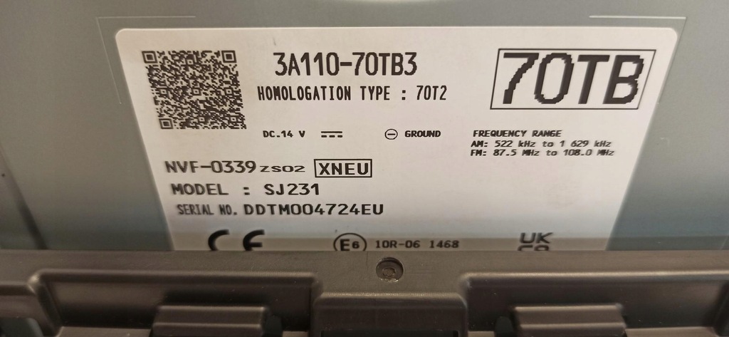 фото №6, Suzuki swift vii mk9 радио навигация 3a110-70tb3