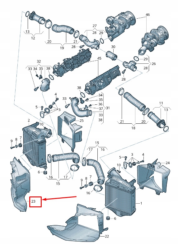 фото №1, Audi q8 4mn передняя часть правый charge air кулер air guide 4m8145334c original